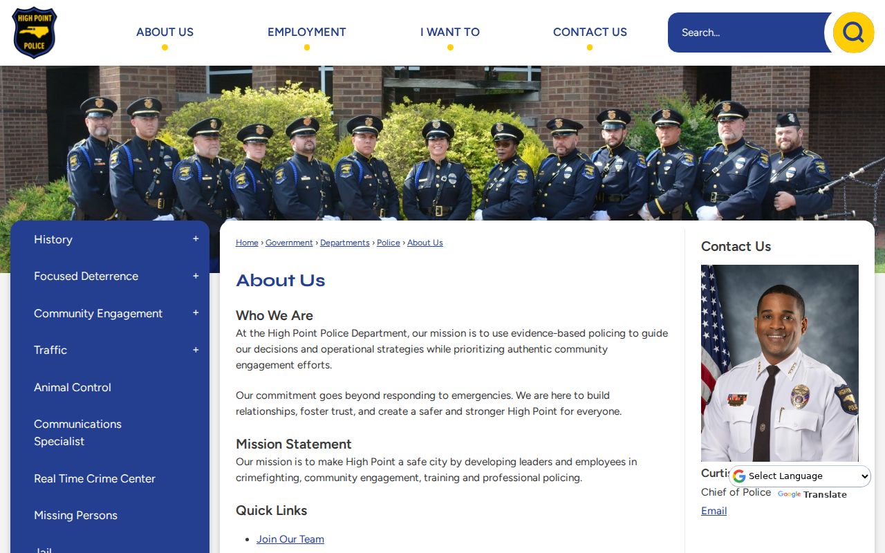 High Point Police headquarters and Randolph County criminal records context