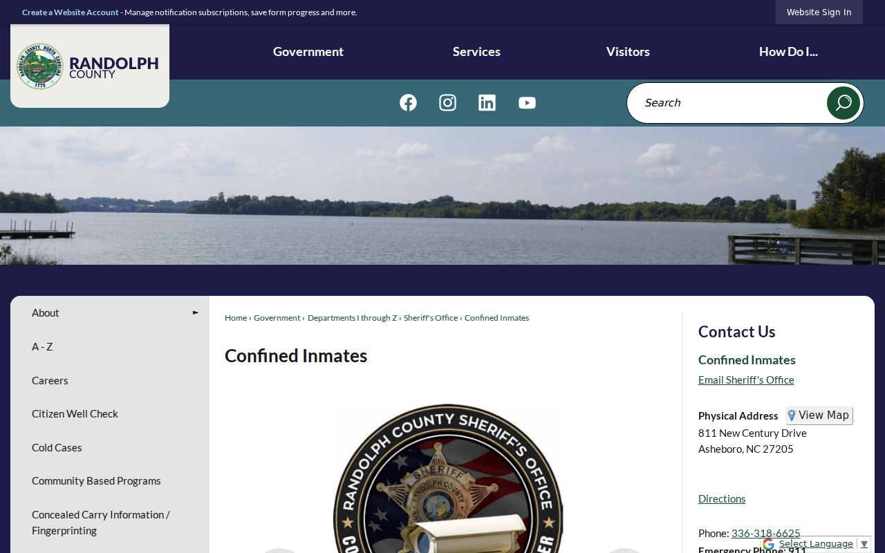 Randolph County arrest records confined inmates gateway