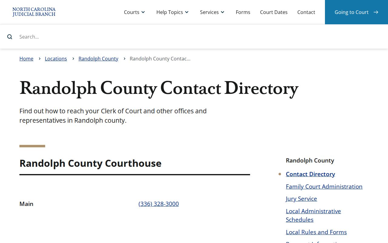 Randolph County court contacts for missing criminal case records