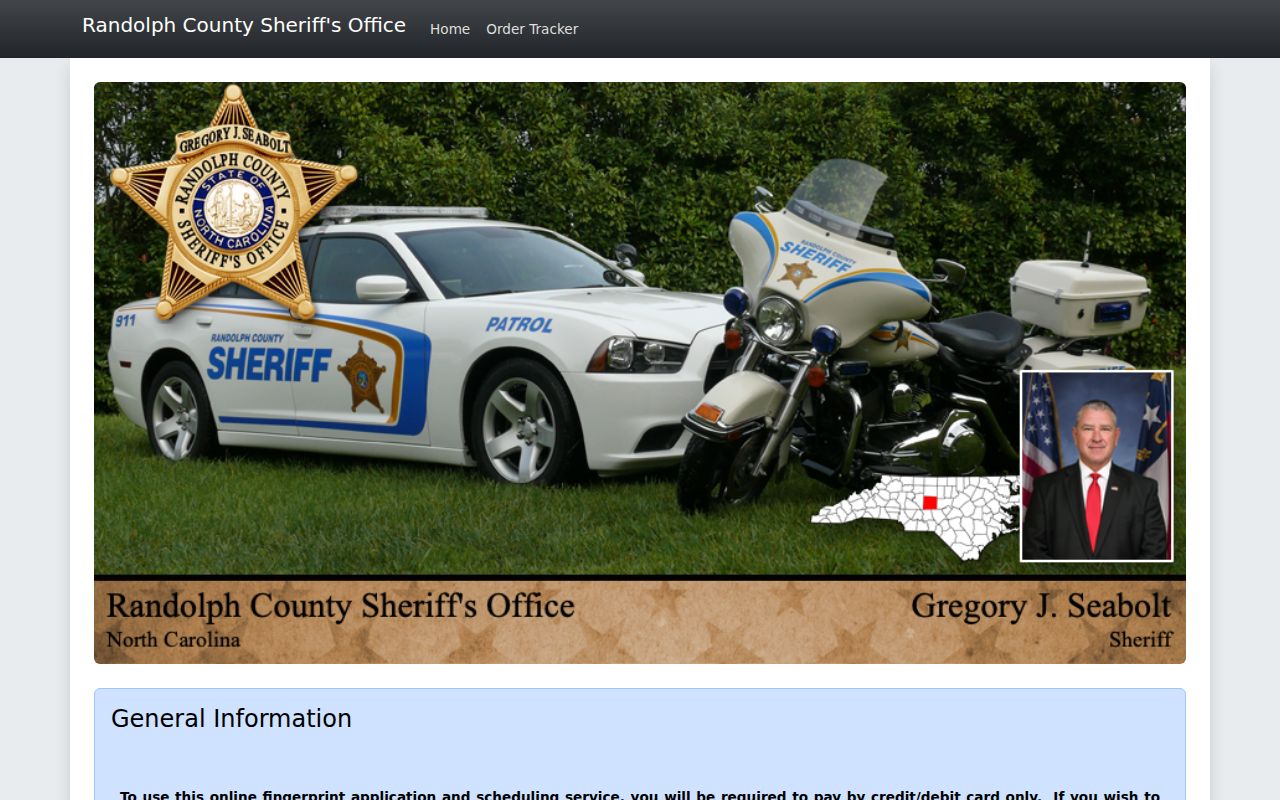 Randolph County criminal history fingerprint appointment portal