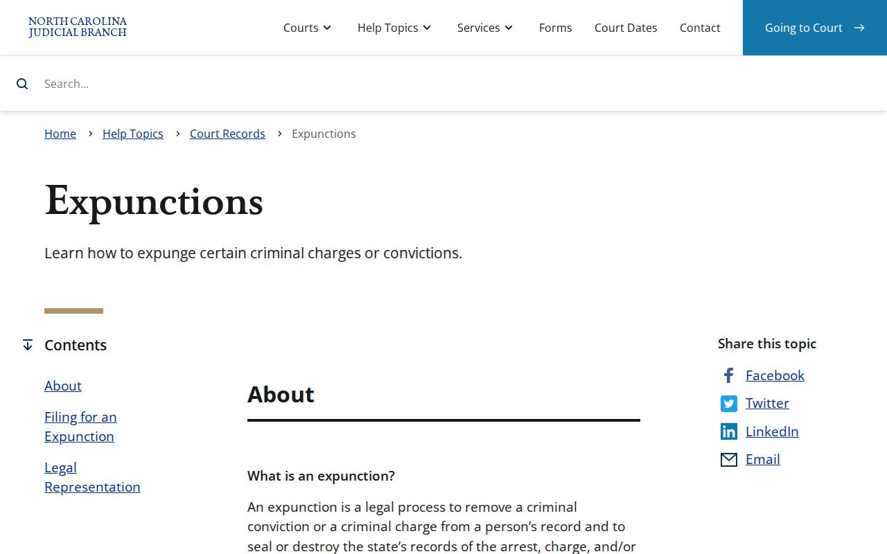 Randolph County criminal records expunction guidance